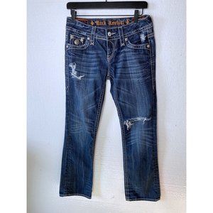 Rock Revival Womens 27 Tori Bootcut Jeans Distressed Flap Pockets Denim Ripped